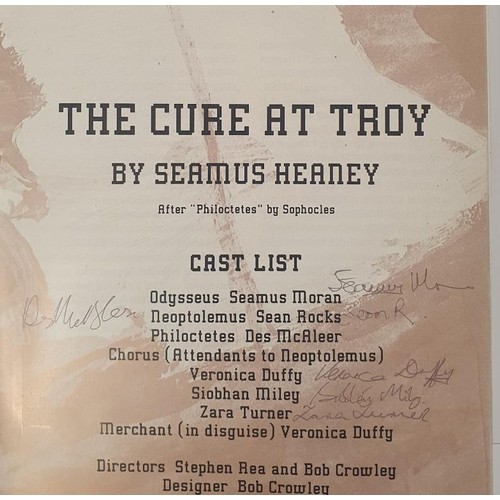 455 - Seamus Heaney; The Cure at Troy, Field Day Theatre Co Programme 1990, SIGNED by the entire cast with... 