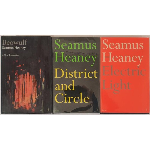 463 - Seamus Heaney X 3 Titles: Electric Light , Faber and Faber 2001 1st Ed . First Print HB DJ; Beowulf,... 