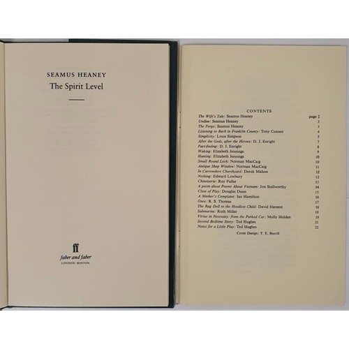 469 - Seamus Heaney The Spirit Level. 1996. 1st in pictorial d .j. and Poetry 1969. Fine selection of work... 