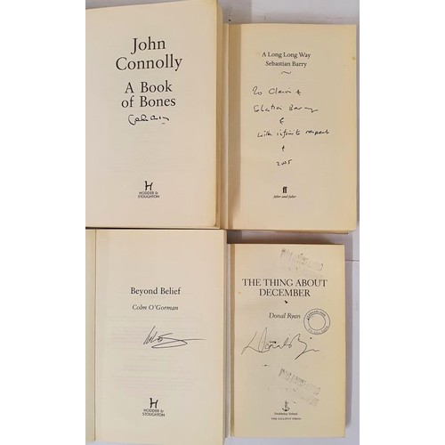 478 - Irish Interest X 4 Titles: December by Donal Ryan SIGNED; A Long Long Way by Sebastain Barry SIGNED;... 