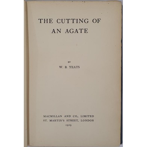 530 - W.B. Yeats. The Cutting of An Agate. 1919. Loosely inserted - a sheet signed 