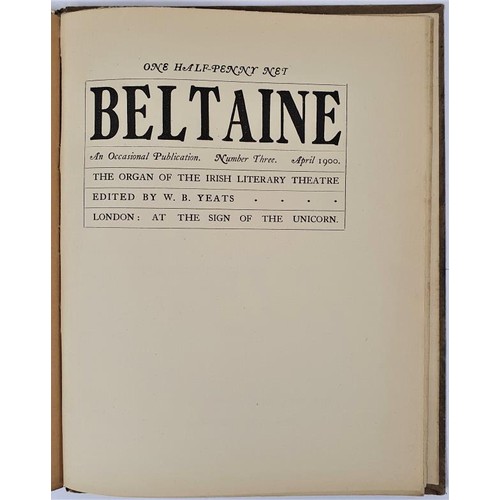 531 - W.B. Yeats (Editor) Beltaine. Literary journal. The scarce first 3 issues May 1899 to April 1900 bou... 