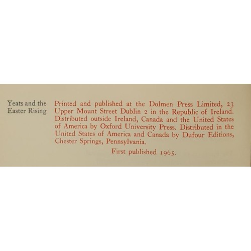 532 - Edward Malins; Yeats and the Easter Rising, No.1 of the Dolmen Press Yeats Centenary Papers, first e... 