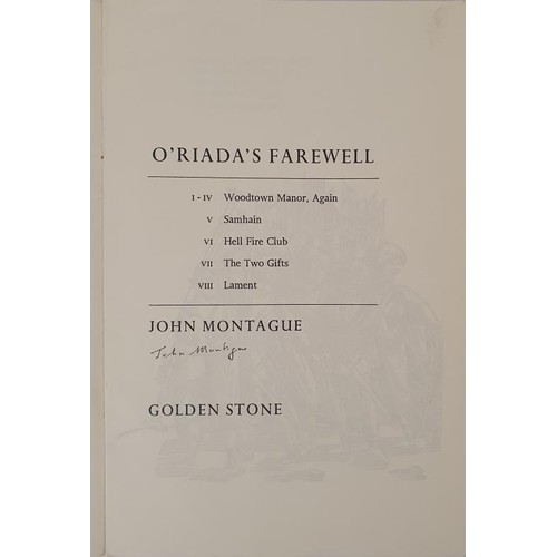 535 - John Montague; O’Riada’s Farewell, signed first edition, Golden stone press 1974