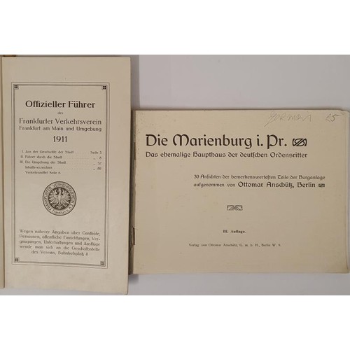 537 - Frankfurt Tourist's Guide 1911 and Marienburg C. 1902. Illustrated 2 German tourist guide books