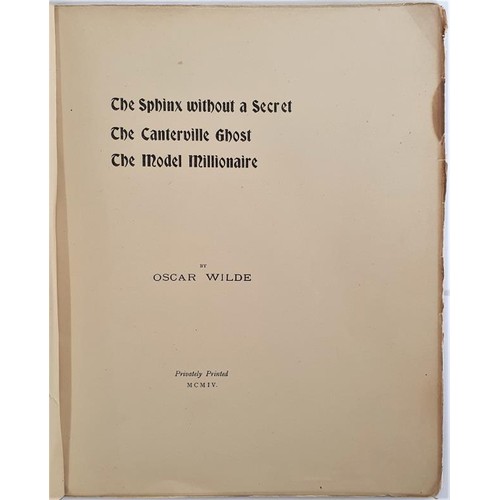 538 - Oscar Wilde.  The Spinx Without a Secret,  The Canterville Ghost and the Model Millionaire... 