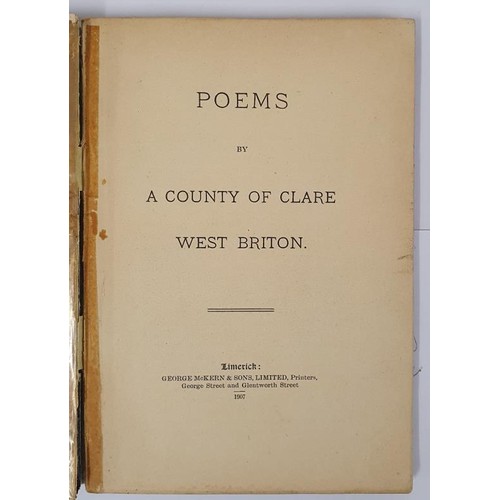 551 - Poems of a County of Clare West Briton [Ross-Lewin, Killadysart] . Limerick, McKern. 1907. Original ... 