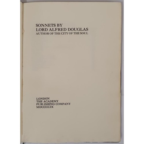 561 - Lord Alfred Douglas. Sonnets. 1909. 1st. Loosely inserted a contemporary letter critical of 