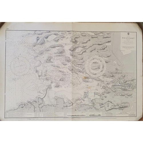 282 - West Coast of Ireland X 3 navigation charts: West Port Bay surveyed by Commander R B Beechey, 1970 c... 