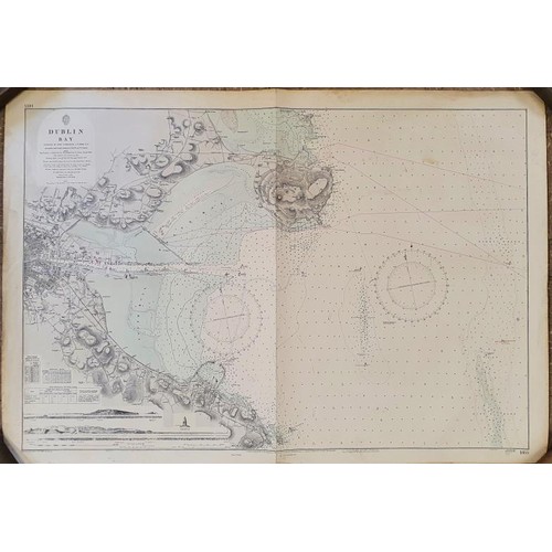 283 - Dublin Bay coloured navigation map:1971 copy of of the 1874 map of the River Liffey to Dublin Bay by... 