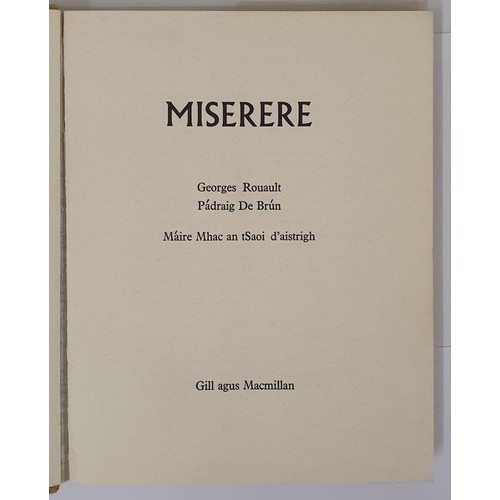 610 - Pádraig De Brún; Miserere, translated from the Irish by Máire Mhac an tSaoi, wi... 