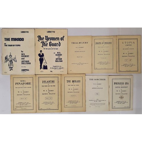 613 - Gilbert and Sullivan x 10 Operettas: Trial by Jury/Princess Ida/The Sorcerer/The Pirates of Penzance... 