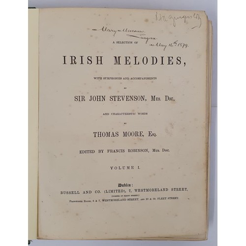 615 - A Selection of Irish Melodies with Symphonies and Accompaniments by sir John Stevenson and words by ... 