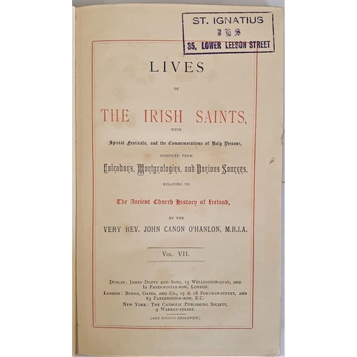 643 - Lives of the Irish Saints, with Festivals, and Commemorations of Holy Persons compiled from Calendar... 