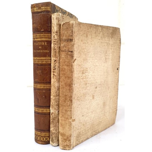 681 - 3 Italian antiquarian Titles; Satire e Vita di Salvator Rosa ROSA, SALVATOR Publication Date: 1833; ... 