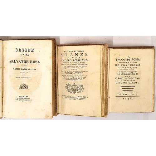 681 - 3 Italian antiquarian Titles; Satire e Vita di Salvator Rosa ROSA, SALVATOR Publication Date: 1833; ... 