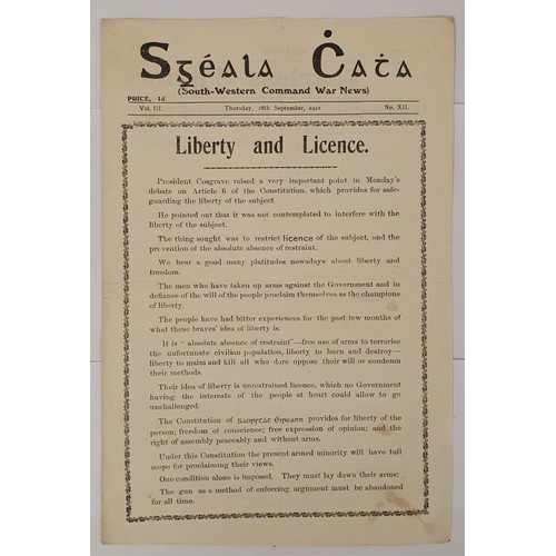 701 - Sgéal Chatha South-Western Command War News.[Limerick War News]. Vol. III, No. XII. September... 