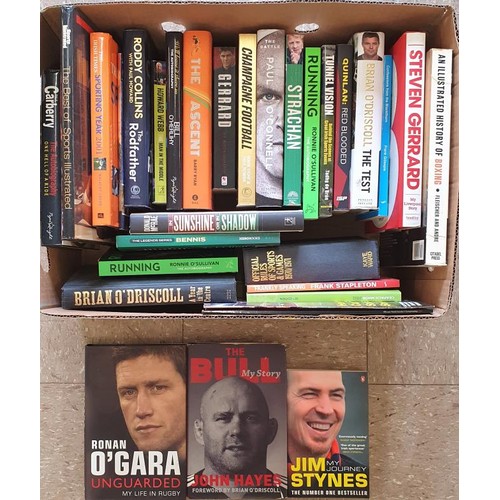 41 - Sporting Interest: Box of mixed sports related titles: The Test-Autobiography Brian O'Driscoll; In S... 
