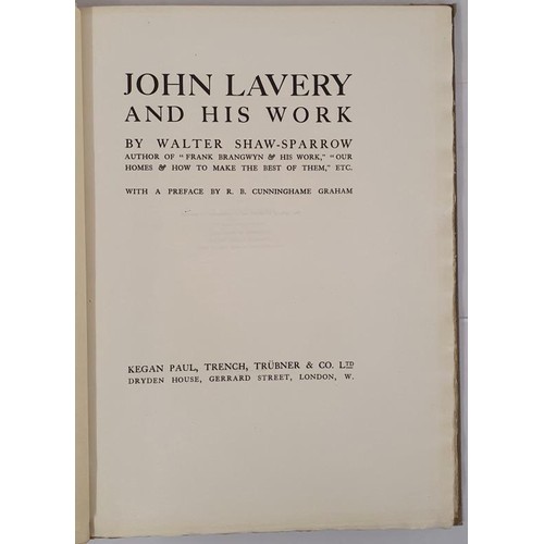 48 - Shaw-Sparrow. John Lavery and his Work. Walter Shaw-Sparrow. Published by Keegan Paul, Trench, Turne... 