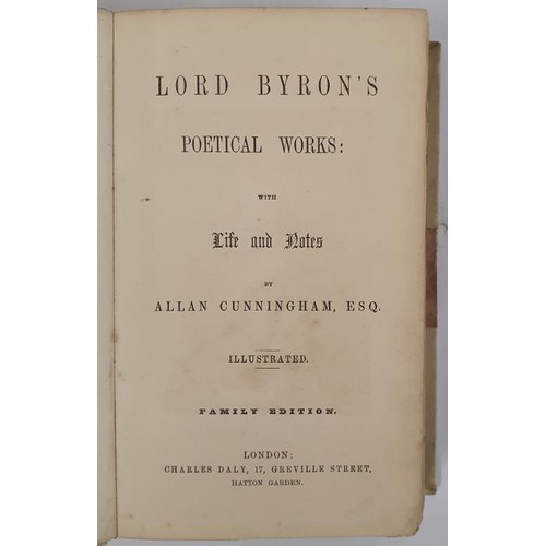 53 - Byron, Lord George Gordon. Poetical Works. 1850. Life and notes by Allan Cunningham. London: Charles... 