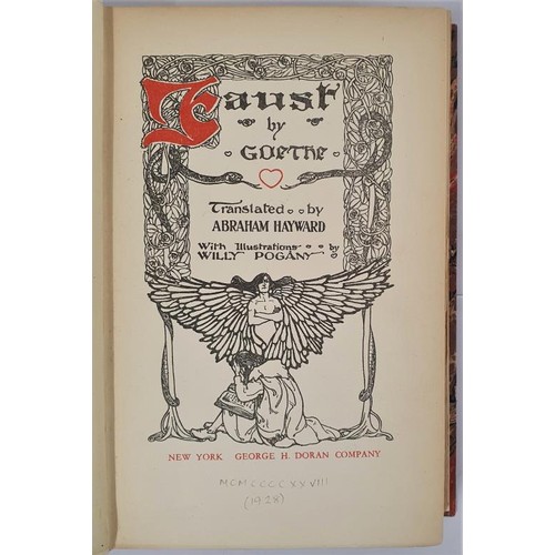 111 - Goethe, Johann Wolfgang Von. Faust. Pogany, Willy. Illus. 1928. New York: George H. Doran Company, 1... 