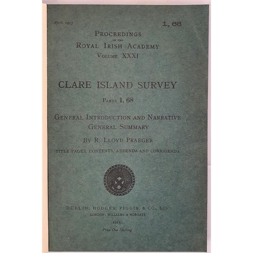 118 - Westropp, William and R. Lloyd Praeger Clare Island Survey. 1915. Bound in recent buckram. Flora, fa... 