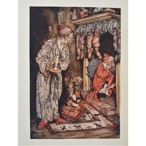 163 - Moore, Clement C. Arthur Rackham. The night before Christmas. 1931. New 1/4 brown calf. Marbled boar... 