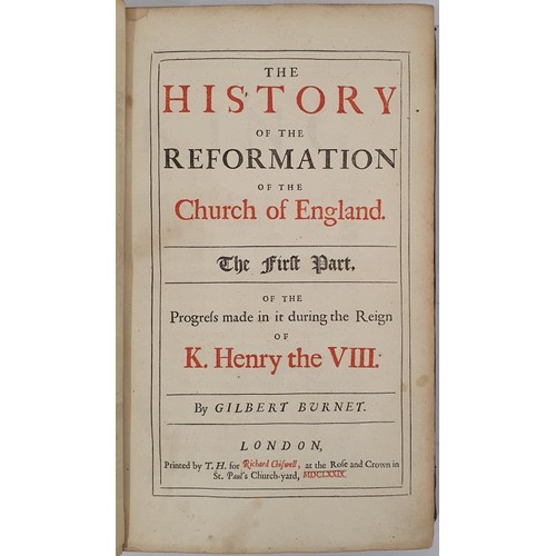 449 - Gilbert Burnet. The History of the Reformation of the Church of England. 1679. Folio. 3 vols in one.... 