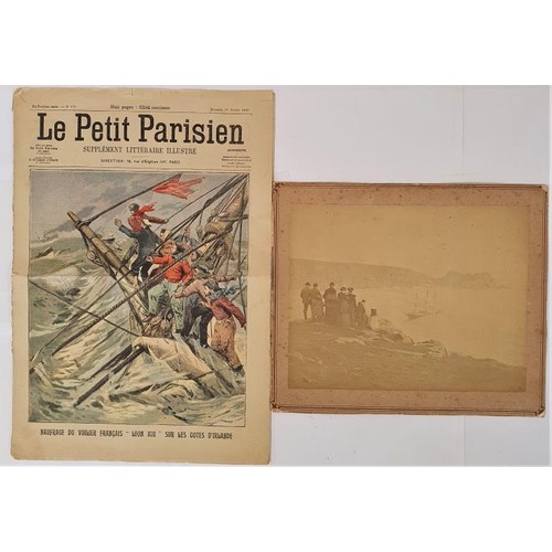 457 - Le Petit Parisien. October 1907. Coloured cover illustration of a sinking ship off the Irish coast w... 