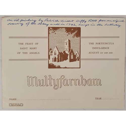 630 - Father Terence 0'Donnell 0.F.M. Franciscan Abbey of Multyfarnham. 1951. 1st. Illustrated. Ephemera i... 