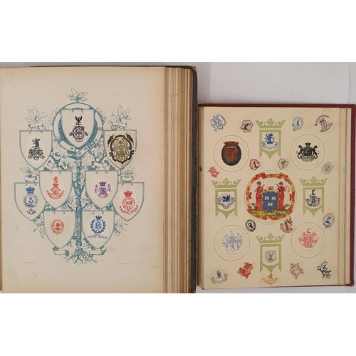 634 - Heraldic Interest X 2 Titles; 2 Albums with Arms ,Crests and Monograms with some Irish Families. Fro... 