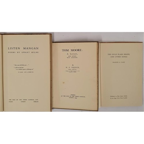 652 - Rare Three Candles Press publications; Fahy, The Ould Plaid Shawl, 1949; Trench, Tom Moore, 1934. Ed... 