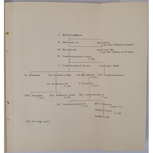 693 - Leabhar Chlainne Suibhne - The Book of the Mac Sweeneys by Rev. Paul Walsh. Dublin. 1920, folding ta... 