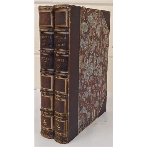 42 - Irish Interest: The Antiquities of Ireland by Francis Grose Vol 1-2, 1791. Half Calf, Marble Boards,... 