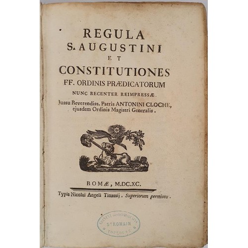 72 - Regula S. Augustini et Constitutiones : FF.Ordinis Praedicatorum Nunc Recenter Reimpressae Antonini ... 