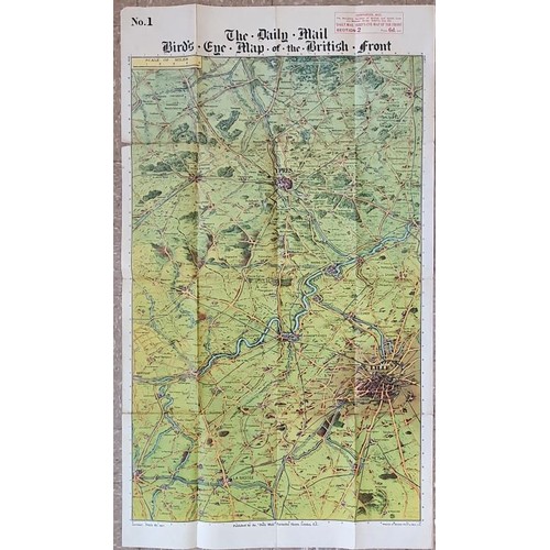 79 - World War 1: Daily Mail Giant (Colour) Bird's- Eye Map of the Front, 70cm X 120cm;Daily Mail War Pan... 