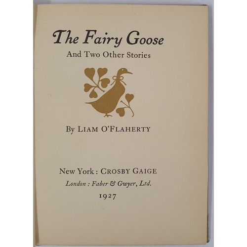 123 - The Fairy Goose and Two Other Stories by Liam O'Flaherty SIGNED, 1927