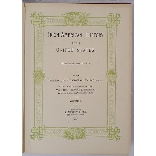 183 - Irish-American History of the United States (2 Volumes) O'Hanlon, John Canon (Rev.) Published by P. ... 