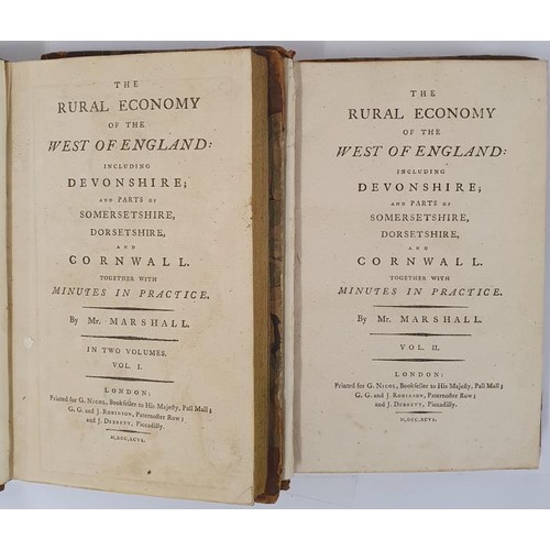 186 - Mr Marshall. The Rural Economy of the West of England including Devonshire and parts of Somersetshir... 