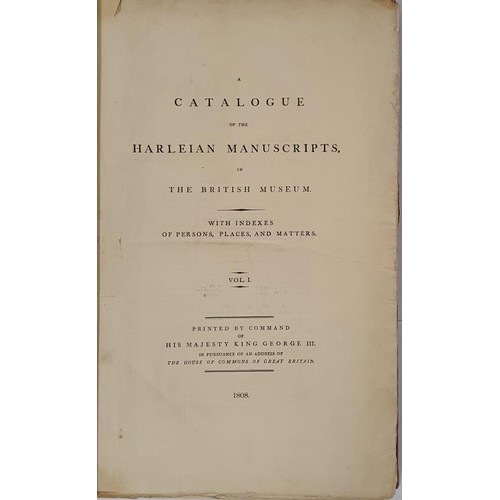 189 - A catalogue of the Harleian Manuscripts in the British Museum with Indexes of Persons, Places and Ma... 