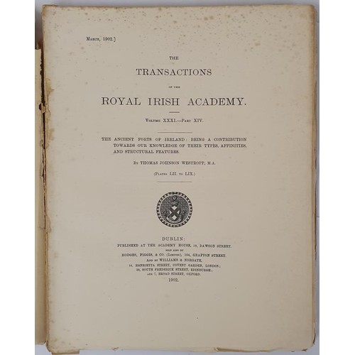192 - Trans RIA, Westropp, The Ancient Forts of Ireland, 1902, Folio, cards, text and photos