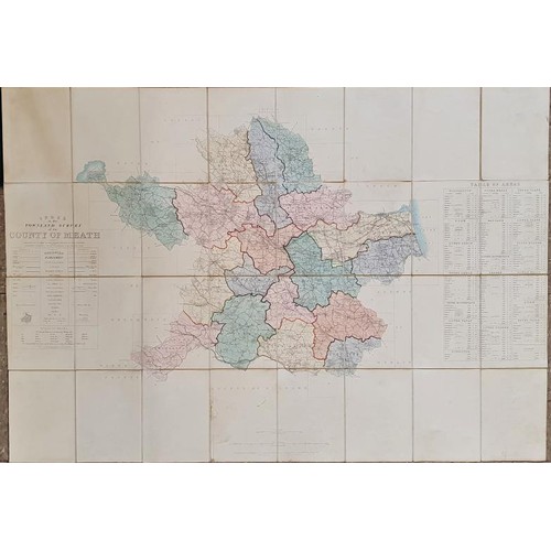 204 - Index to the Townland Survey of the County of Meath. folding linen backed map, Dublin 1837. hand col... 