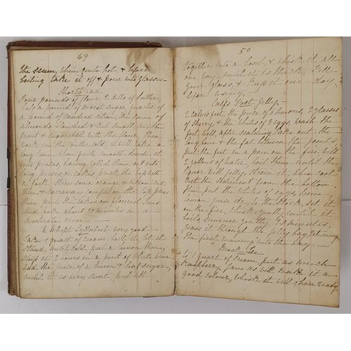 222 - Manuscript Receipe Book c 1860's. In excess of 130 pages of hand written receipes, at the rear an in... 