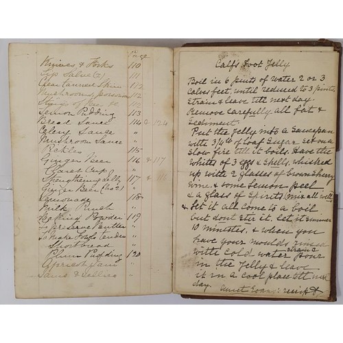 222 - Manuscript Receipe Book c 1860's. In excess of 130 pages of hand written receipes, at the rear an in... 