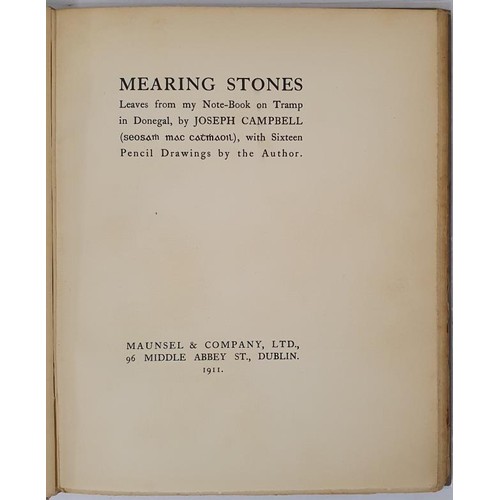 229 - Mearing Stones: Leaves from My Note-Book on Tramp in Donegal Campbell, Joseph Published by Maunsel &... 