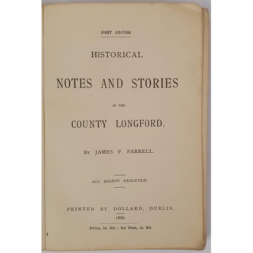 255 - Historical Notes and Stories of the County of Longford by James P Farrell,1886. 1st Ed