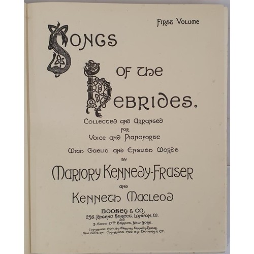 330 - Kennedy-Fraser and MacLeod, Songs of the Hebrides, 2 vols, large folio-quarto, green covers with gil... 