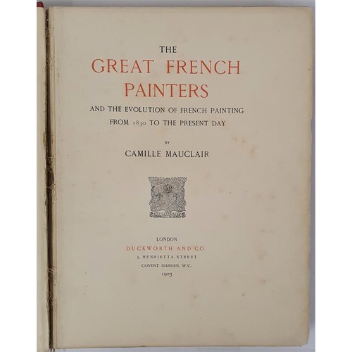 332 - Irish Artist Leo Whelan’s (1892 – 1956) own copy; Maclair, The Great French painters. A ... 