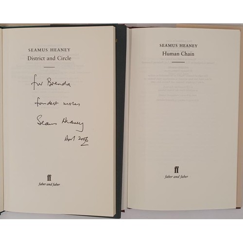 343 - Seamus Heaney: District and Circle SIGNED 1st Ed., 2006, dj; Human Chain 1st Ed, 2010, dj (2)