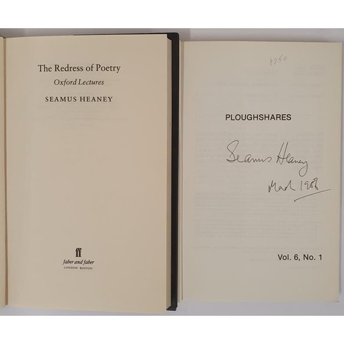 355 - Seamus Heaney. The Redress of Poetry - Oxford Lectures. 1st. Pictorial d.j. Ephemera and Seamus Hean... 